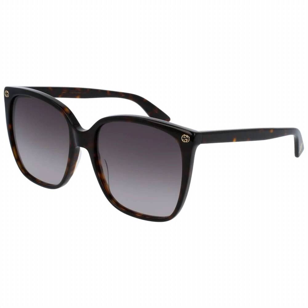 NEW GUCCI women's square sunglasses in havana/ bown